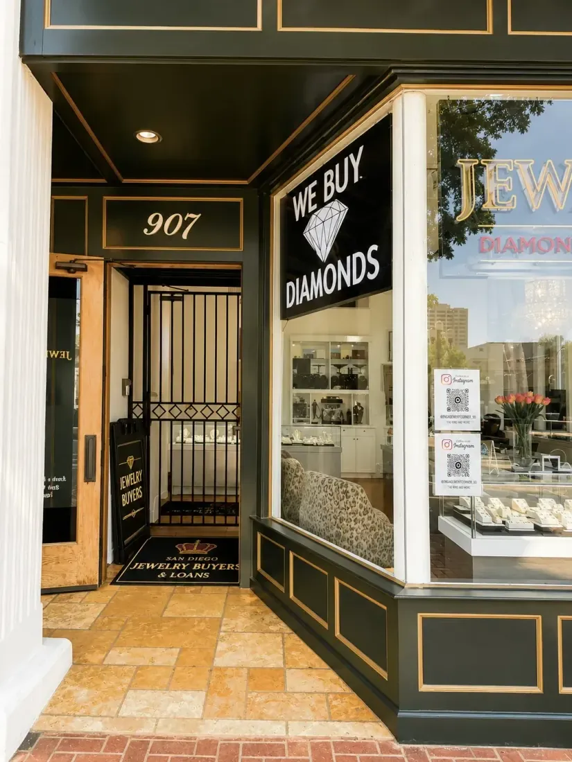 The entrance to San Diego Jewelry Buyers at 907 6th Ave, downtown San Diego
